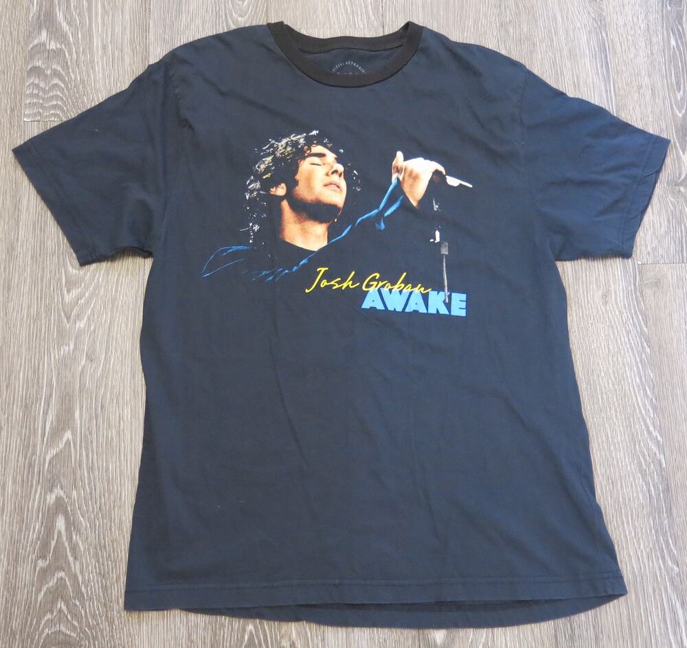 JOSH GROBAN T Shirt Awake Tour 2007 Size L Black Official  Music Concert Casual